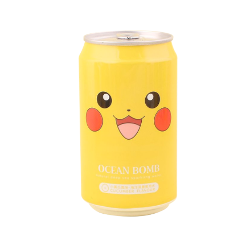 Ocean Bomb Pokemon Pikachu Cucumber Flavour Sparkling Water - 12fl.oz (355ml)