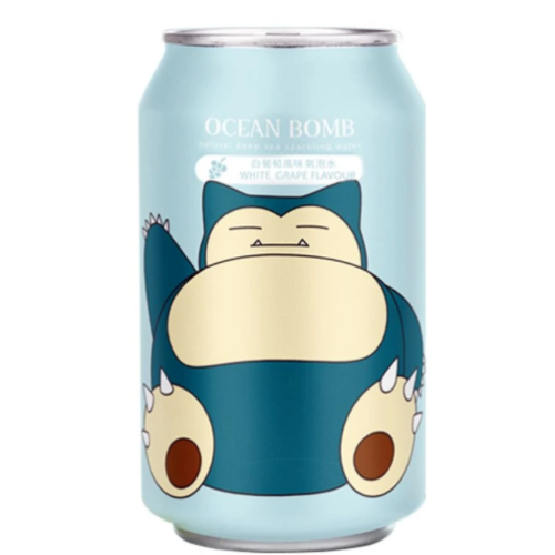 Ocean Bomb Pokemon Snorlax Grape Flavour Sparkling Water - 12fl.oz (355ml)