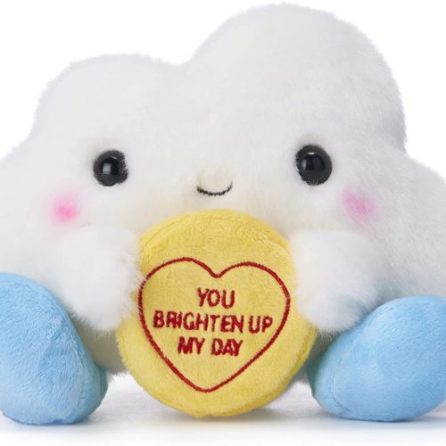 Posh Paws 37768 Swizzels Love Hearts Charlie Cloud, ‘You Brighten Up My Day’ 18cm