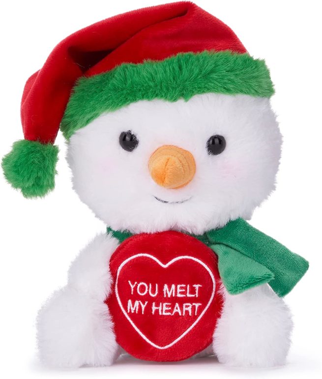 Swizzels LoveHearts 18CM Christmas Snowman You Melt My Heart Plush Soft Toy
