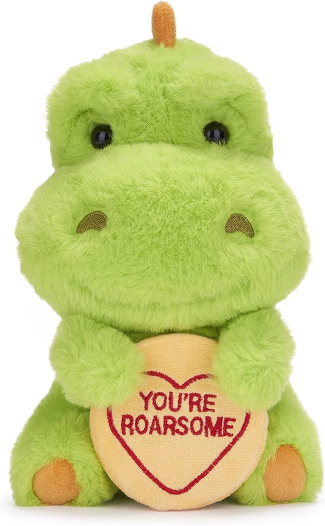 Swizzels Love Hearts Danny the Dinosaur 'You're Roarsome' Plush Soft Toy 20CM