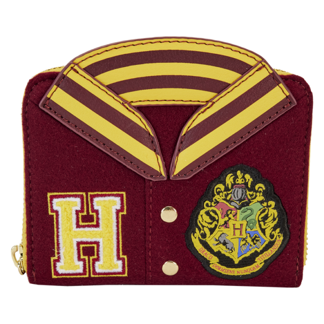 Loungefly Harry Potter Hogwarts Crest Varsity Jacket Zip Around Wallet