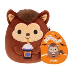 Wade the brown wolf holding frappe | Squishmallows Halloween 7.5"